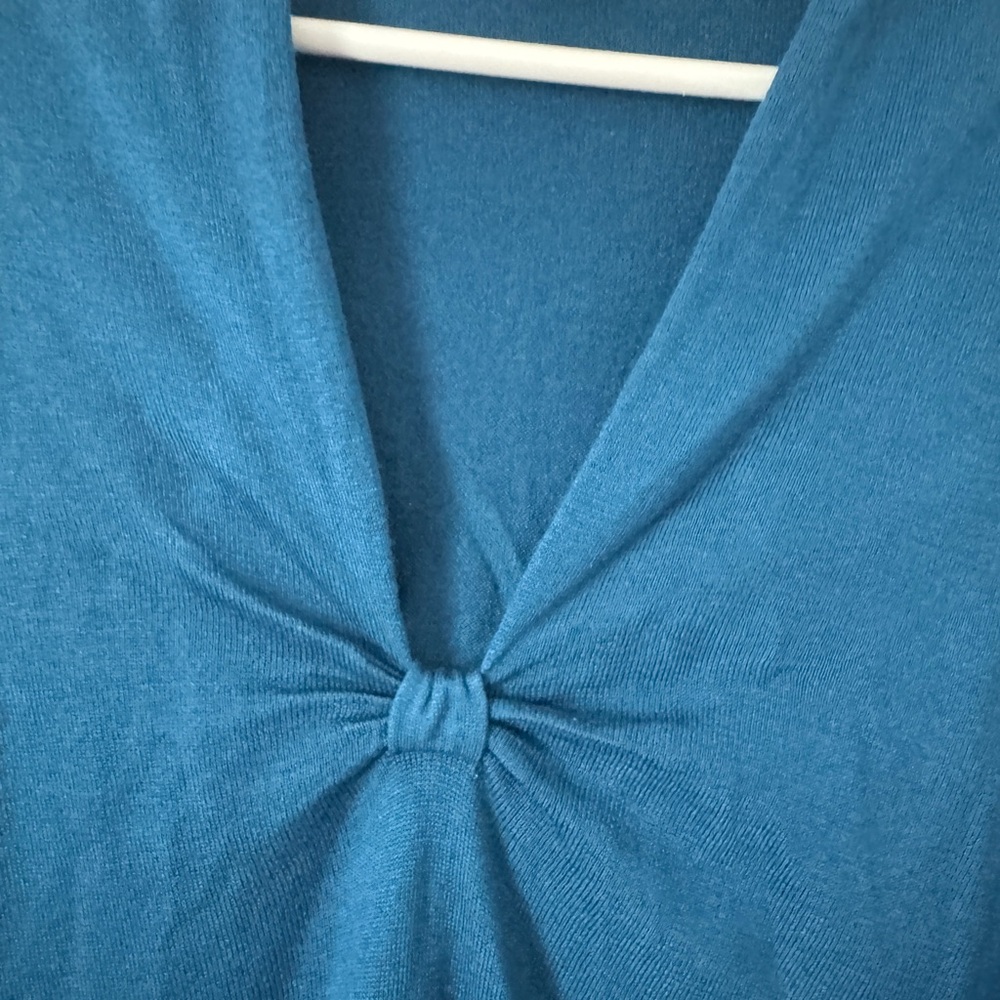 Banana Republic Teal Sweater Silk Cashmere Wool Size L Blue A - Picture 2 of 5